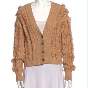 INTERMIX fringe detail cropped cardigan size XS
